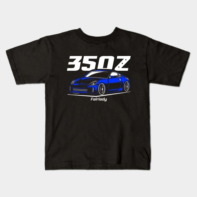 Racing Blue 350Z JDM Kids T-Shirt by GoldenTuners